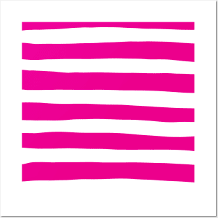 Uneven Stripes in Magenta and White Posters and Art